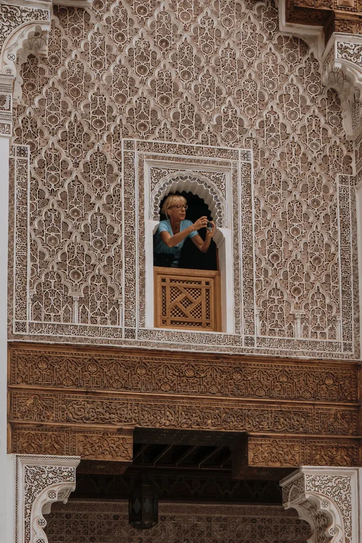 Carved stucco window